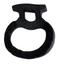 Black metal ring-shaped object on a white background